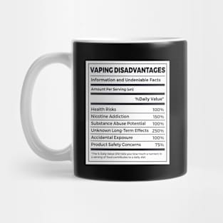 Anti Teen Vaping Non-Smoker Nutritional Facts Mug